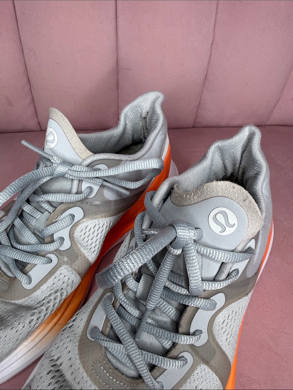 Lululemon Blissfeel Running Shoes Size 9 Vapor Highlight Orange White Sneakers - Picture 3 of 14